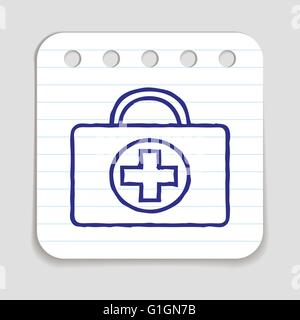 Les médecins l'icône Doodle sac Illustration de Vecteur