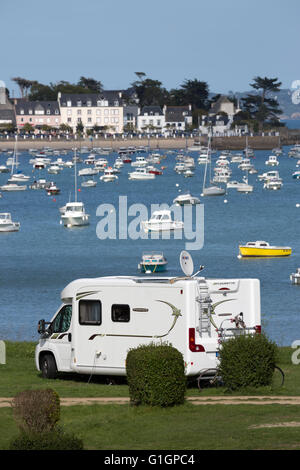 Locations au Camping du fond de la Baie camping, Locquirec, Finistère, Bretagne, France, Europe Banque D'Images