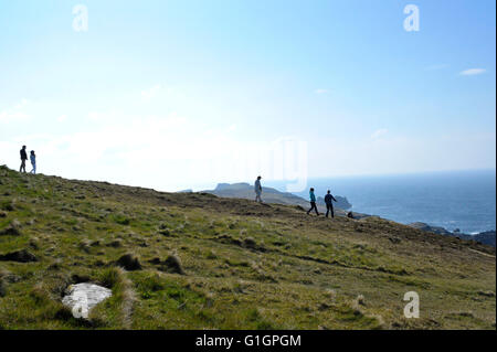 La Couronne Banba à Malin Head, comté de Donegal, est le point le plus au nord de la partie continentale de l'Irlande. Banque D'Images