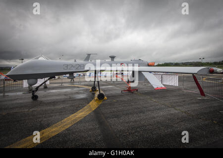 General Atomics MQ-9 Reaper fournis à l'Armée de l'air italienne. Drone Rome Expo, salon dédié aux drones. (Photo par Andrea Ronchini / Pacific Press) Banque D'Images