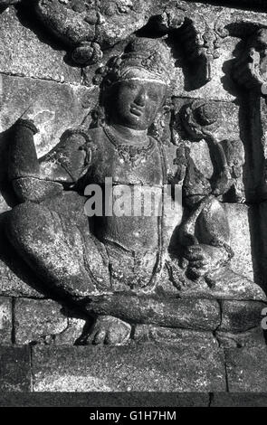 Mur de l'Est détail borobudur java indonésie Banque D'Images