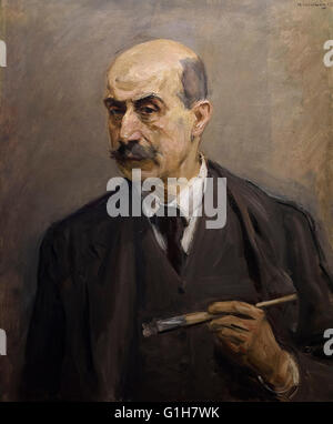 Max Liebermann (1847-1935), l'auto-portrait à l'aide d'un pinceau, 1913. Banque D'Images