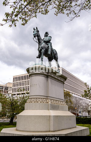 Le Lieutenant-général Winfield Scott Statue équestre, Scott Circle, Washington DC Banque D'Images