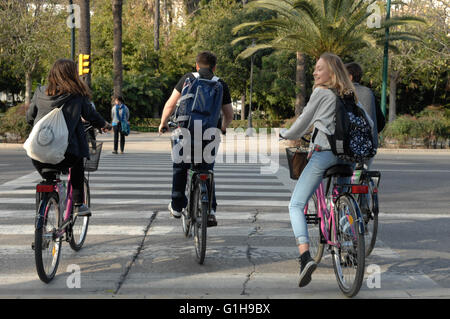 Équitation, vélo, heureux, Malaga Banque D'Images