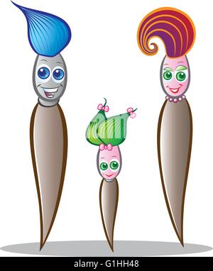 Vector illustration d'un pinceau famille Illustration de Vecteur