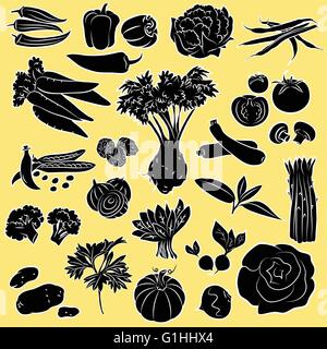 Illustration Vecteur de légumes en mode silhouette Illustration de Vecteur