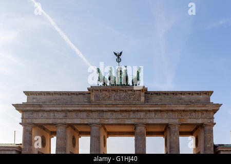 Porte de Brandebourg, Brandenburger Tor à Pariser Platz, Mitte, Tiergarden, Berlin, Germany, Europe Banque D'Images