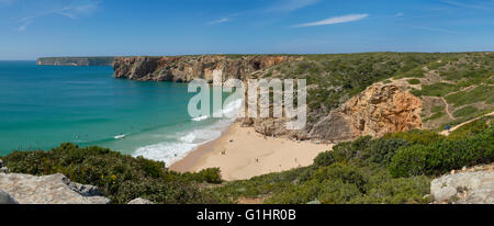 Praia de Beliche surfers beach, Sagres, Algarve, Portugal Banque D'Images