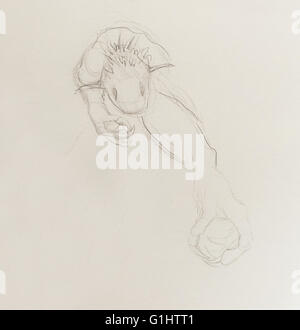 Monster dessin. crayon sur papier, original de la dessiner. Banque D'Images
