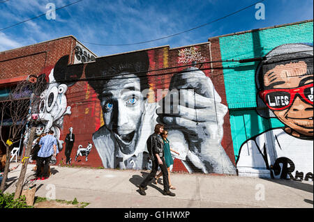 Brooklyn Bushwick quartier New York City Street art graffiti Murals Bushwick collective artistes Banque D'Images