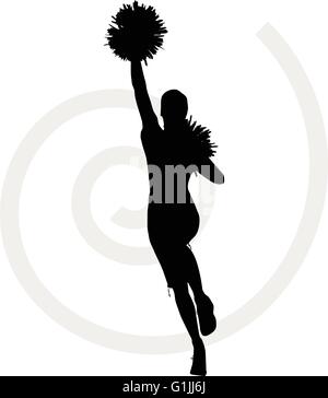 Vecteur EPS 10 illustration de silhouette cheerleader funky Illustration de Vecteur