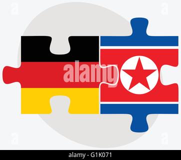 L'Allemagne et l'Korea-North drapeaux dans puzzle isolé sur fond blanc Illustration de Vecteur