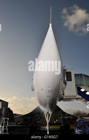 Avion de ligne supersonique Concorde à Brooklands museum Banque D'Images