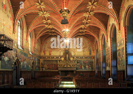 La salle gothique de l'hôtel de ville (1376-1420) à Bruges, Belgique Banque D'Images