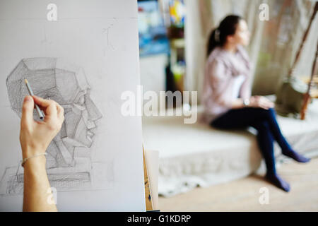 L'activité dans la classe d'art Banque D'Images