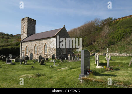 Saint Thomas d''église paroissiale et le cimetière sur l'île de Rathlin, comté d'Antrim, en Irlande du Nord. Banque D'Images