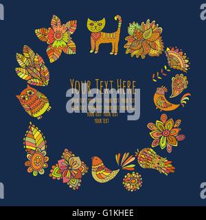 Hand painted floral frame Illustration de Vecteur