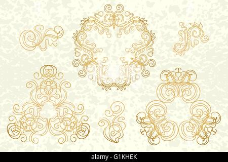 Éléments calligraphiques vintage set . Châssis Vector ornament Illustration de Vecteur