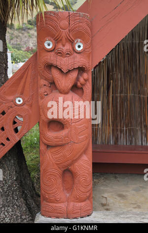 Les Maoris et musée colonial à okains bay, sur la côte de la Nouvelle-Zélande Banque D'Images