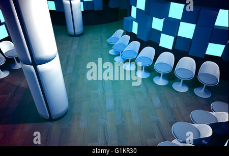 Salle d'attente de l'hôpital, l'architecture conceptuelle, nettoyer l'espace. Banque D'Images