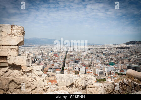 Vue de la ville de l'acropole. Athènes, le Centre d'Athènes. Grèce Banque D'Images