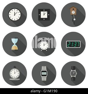 Réveil icons set. Illustration de Vecteur