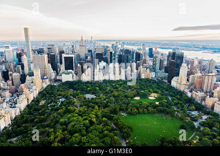 Vue aérienne de Central Park à New York Ville paysage urbain, New York, United States Banque D'Images