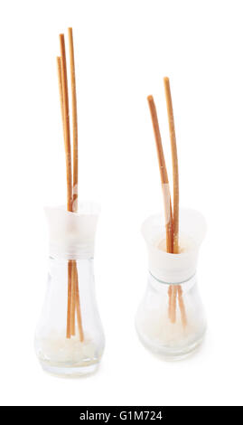 Aroma sticks en bois dans un bocal en verre Banque D'Images