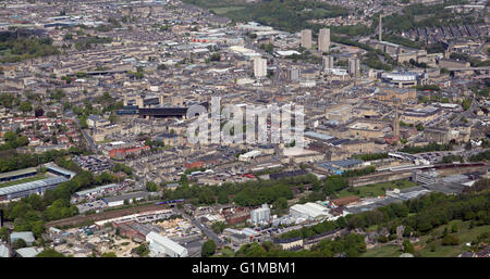 Vue aérienne de la ville de Halifax, dans le West Yorkshire, UK Banque D'Images