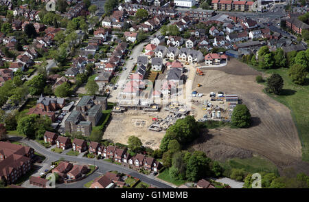 Vue aérienne d'un nouveau développement immobilier dans la région de North Leeds, West Yorkshire, Royaume-Uni Banque D'Images