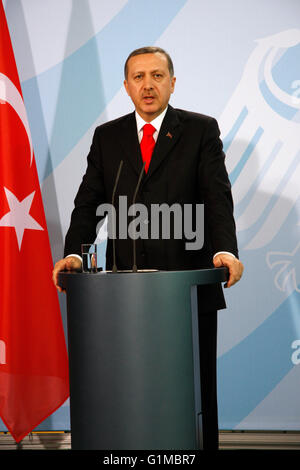 Recep Tayyip Erdogan - Treffen der dt. Bundeskanzlerin mit dem tuerkischen MP am 8. Februar 2008, Bundeskanzleramt, Berlin-Tier Banque D'Images