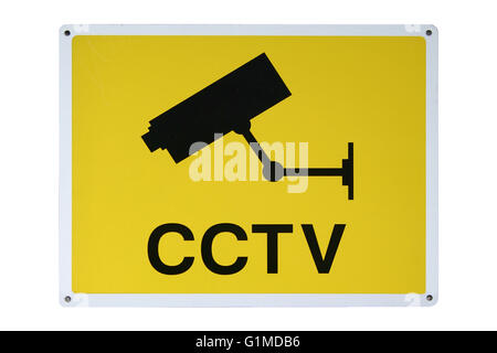 Jaune et Noir signe CCTV Banque D'Images