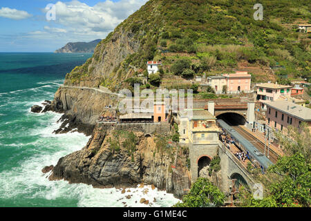 Tunnel sous la gare de Riomaggiore, Cinque Terre Banque D'Images