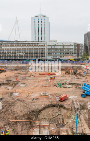 Les fondations du siège social de BBC Cymru/Wales sont en construction PHILLIP ROBERTS Banque D'Images