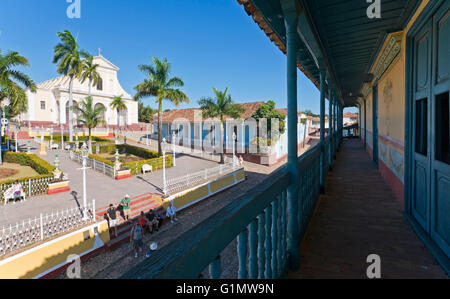 L'horizontale vue aérienne de Plaza Mayor à Trinidad, Cuba. Banque D'Images