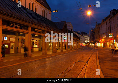 Augsbourg, la Maximilianstrasse, Maximilien street, Route Romantique, Romantische Strasse, souabe, Bavière, Allemagne. L'Europe Banque D'Images