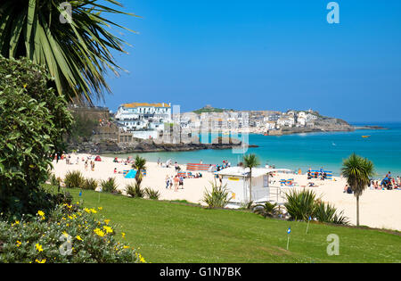 La plage de Porthminster, St Ives, Cornwall, UK Banque D'Images