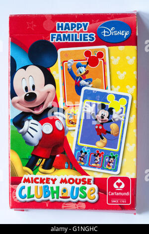 Mickie Souris Disney Clubhouse familles heureuses cartes à jouer isolé sur fond blanc Banque D'Images