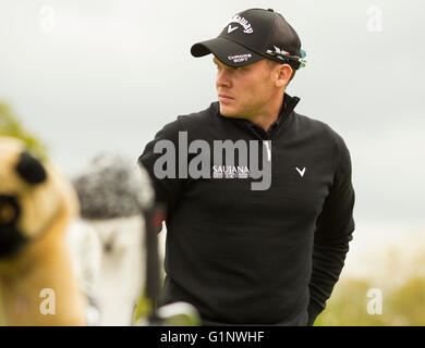 17.05.2016. Le K Club, Straffan, France. Dubai Duty Free Irish Open Golf Championship la pratique. Danny Willett sur la gamme de conduite. Banque D'Images