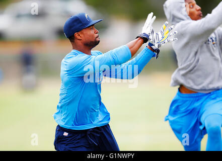 San Diego, CA, USA. 16 mai, 2016. SAN DIEGO, CA - 16 MAI 2016 - | San Diego Chargers Darrell Stuckey travaille au cours d'une pratique de printemps. © K.C. Alfred/San Diego Union-Tribune/ZUMA/Alamy Fil Live News Banque D'Images