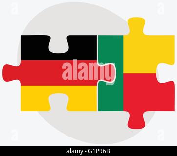 L'Allemagne et le Bénin drapeaux dans puzzle isolé sur fond blanc Illustration de Vecteur