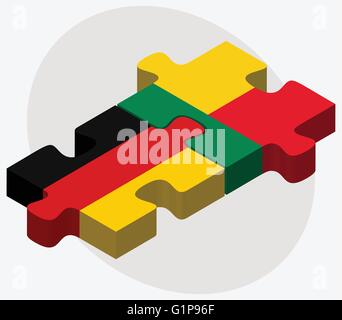 L'Allemagne et le Bénin drapeaux dans puzzle isolé sur fond blanc Illustration de Vecteur