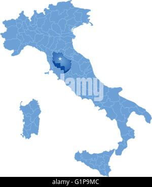 La carte de l'Italie où la province de Sienne est tiré, isolé sur fond blanc Illustration de Vecteur