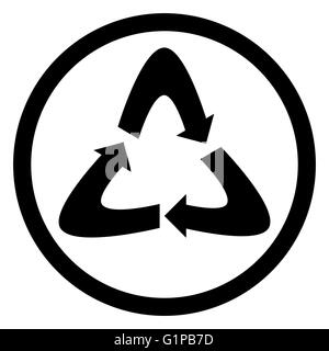 L'icône de recyclage noir. Logo de recyclage et de recyclage de l'icône, symbole de recyclage et de l'environnement, eco nature icône. Design plat vecteur illustr Banque D'Images