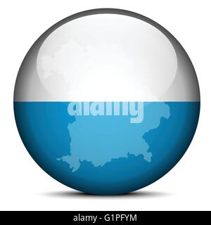 Site sur le drapeau bouton de Bavière, Allemagne Illustration de Vecteur
