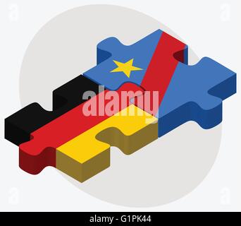 L'Allemagne et République démocratique Congo drapeaux dans puzzle isolé sur fond blanc Illustration de Vecteur