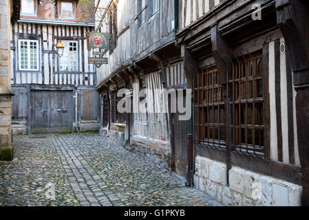Rue de la prison, Honfleur, Normandie, France Banque D'Images