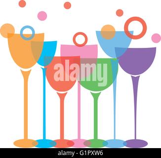 Illustration vecteur de verres de vin isolé sur fond blanc Illustration de Vecteur