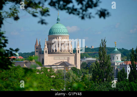 Église Nicolai, Nikolaikirche, Alter Markt, Potsdam, Brandebourg, Allemagne Banque D'Images