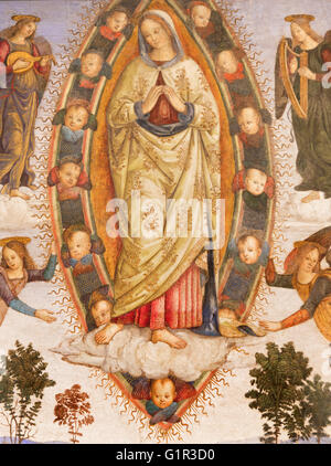 ROME, ITALIE - Le 9 mars 2016 : la fresque Assomption de la Vierge (détail) par l'aide de Aiuto del Pinturicchio (1489 - 1491) Banque D'Images